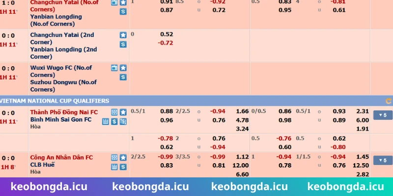 Thông tin cơ bản kèo chấp 1/2 trái